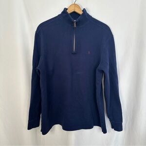 Polo Ralph Lauren Sweater Mens XLā Quarter Zip Pullover Blue Cotton Pony